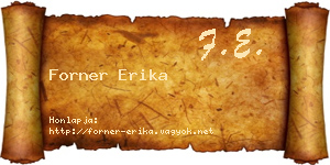 Forner Erika névjegykártya